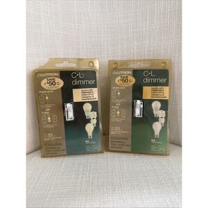 2x Lutron‎ Toggler Dimmer Switch 150-Watt LED 1-Pole/3-Way TGCL-153PH-WH